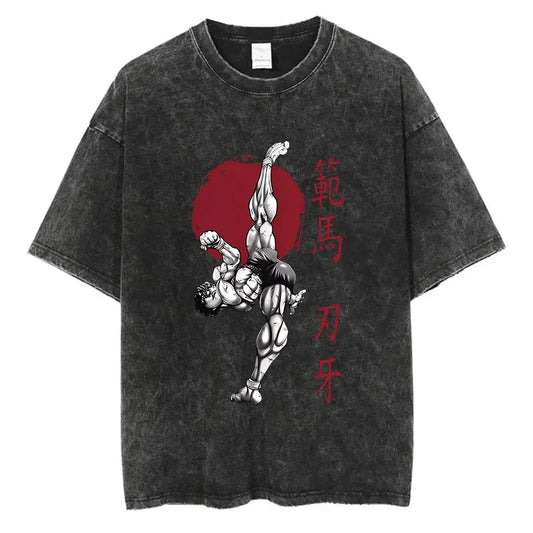 Baki High Kick - Oversized Heavyweight Tee